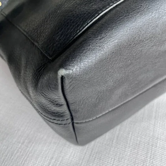 Madewell Medium Transport Tote Black Leather Open Top Shoulder Bag Classic - Picture 14 of 14